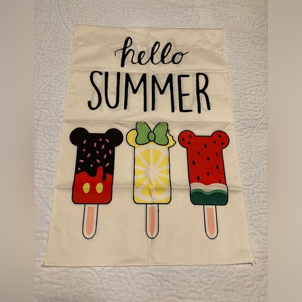 Hello Summer Mickey Mouse shaped popsicles outdoor flag - Picture 6 of 6